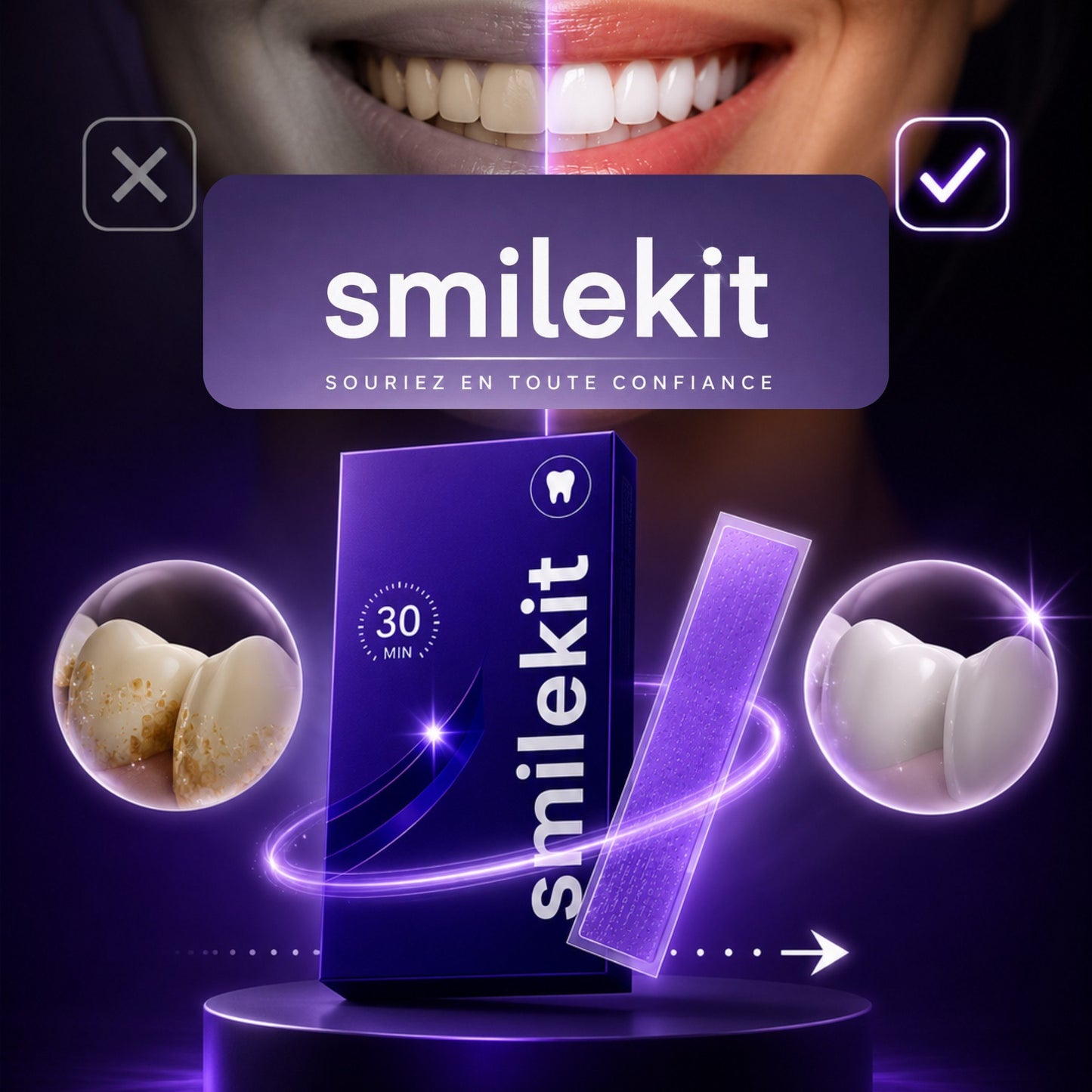 BANDES DE BLANCHIMENT DENTAIRE - 5D WHITE (Tiktok2)